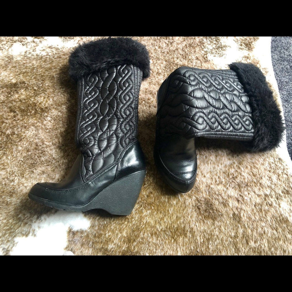 REPORT Lindsay faux fur wedge winter boot 7